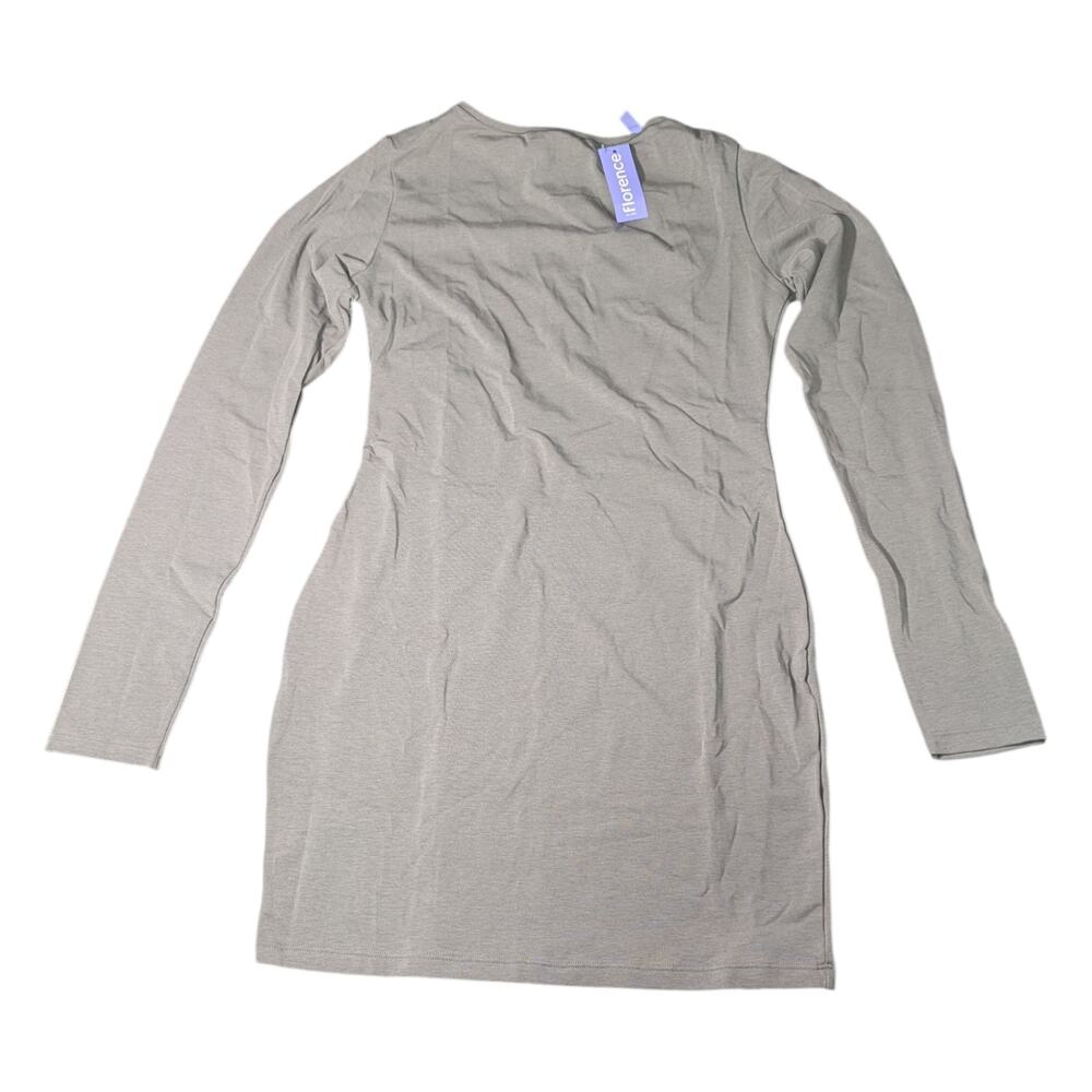 Florence by Mills-Softy Long Sleeve Mini Dress-Open Back-Size L-NWT Olive Green